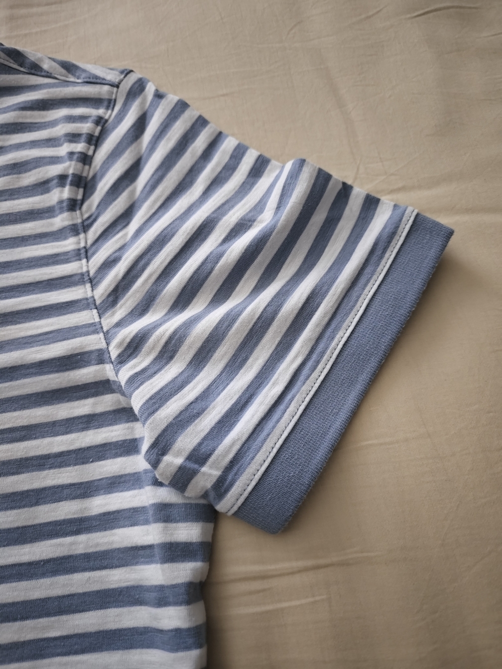 Michael Kors Men’s Blue and White Striped Polo Shirt - Picture 4 of 5